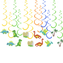 Load image into Gallery viewer, Dinosaur Party Supplies Balloon Set 5 JUMBO Mylar Walking Foil Balloons with Dinosaur Happy Birthday Banner and Decorations | Party Balloons Supplies and Decorations