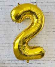 Load image into Gallery viewer, Dinosaur Balloon JUMBO Mylar Foil Balloons and Gold Number Party Set