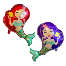 Load image into Gallery viewer, Mermaid and Dolphin Balloon 4 PC Birthday Party Decoration Set | Party Decorations and Supplies