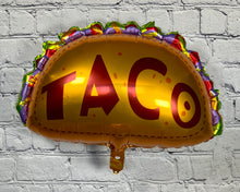 Load image into Gallery viewer, Dragons love tacos giant balloons for birthday parties fiestas foil balloon