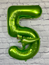 Load image into Gallery viewer, Dinosaur Balloon Jumbo Birthday Party Number Balloons with Mini Dinosaur | Birthday Party Supplies and Decorations | Gifts for Kids