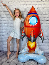 Load image into Gallery viewer, Astronaut Rocket Ships Outer Space Moon 4PC Balloon Set | Party Supplies and Decorations | Kids Birthday Party Celebration Space Theme Decor