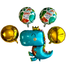 Load image into Gallery viewer, Blue Jumbo Sized Baby Dinosaur Foil Balloons Kids Birthday Party Decorations 5PC Set | Party Supplies Parties Celebrations | Gifts for Kids