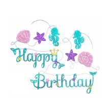 Load image into Gallery viewer, Mermaid Tail Balloon Arch With Happy Birthday Banner and Mermaid Tail Balloons | Kids Party Decorations Supplies | Balloon Garland | Gifts for Kids