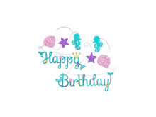 Load image into Gallery viewer, Mermaid Tail Balloon Arch With Happy Birthday Banner and Mermaid Tail Balloons | Kids Party Decorations Supplies | Balloon Garland | Gifts for Kids