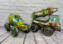 Load image into Gallery viewer, Military Trucks Tanks and Missile Balloons 3 PC Set | Kids Birthday Patriotic Events Veterans Soldiers | Party Supplies and Decorations