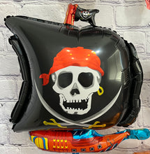 Load image into Gallery viewer, Pirate and pirate ships with skull and shark balloon 7 PC Set | Party Supplies and Decorations | Birthday Baby Shower Gender Reveal