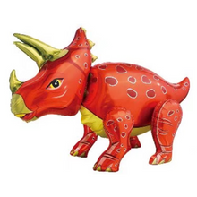 Load image into Gallery viewer, Dinosaur T-Rex Triceratops Party Supplies Balloon Set 6 JUMBO Mylar Foil Balloons with Dinosaur Happy Birthday Banner and Decorations