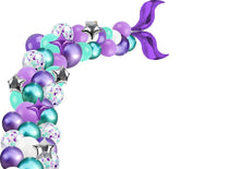 Load image into Gallery viewer, Mermaid Tail Balloon Arch With Happy Birthday Banner and Mermaid Tail Balloons | Kids Party Decorations Supplies | Balloon Garland | Gifts for Kids