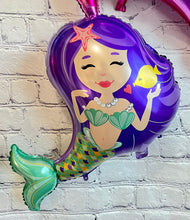 Load image into Gallery viewer, Mermaid and Dolphin Balloon Birthday Party Decoration 4 PC Set