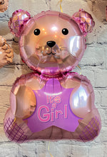 Load image into Gallery viewer, Girl Baby Shower Gender Reveal Foil Balloons Pink Baby Teddy Bear | Party Supplies and Decorations