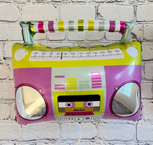 Load image into Gallery viewer, 80's Retro Music Boombox Roller-skating Balloon 4 PC Set | Balloons Party Supplies and Decorations | Birthday Party New Years Celebrations