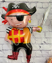 Load image into Gallery viewer, Pirate and pirate ships with skull and shark balloon 7 PC Set | Party Supplies and Decorations | Birthday Baby Shower Gender Reveal