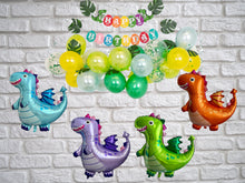 Load image into Gallery viewer, Dragon Birthday Party Balloon Set Foil Balloons with Dinosaur Happy Birthday Banner and Decorations
