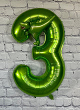 Load image into Gallery viewer, Dinosaur Balloon Jumbo Birthday Party Number Balloons with Mini Dinosaur | Birthday Party Supplies and Decorations | Gifts for Kids