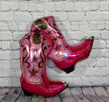 Load image into Gallery viewer, Cowgirl Cowboy Boots Balloons Happy Birthday Celebration Western Pink Dancing Boots | Party Decoration and Supplies