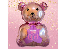 Load image into Gallery viewer, Girl Baby Shower Gender Reveal Foil Balloons Pink Baby Teddy Bear | Party Supplies and Decorations