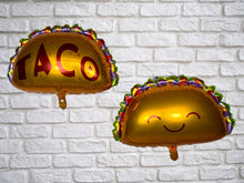 Load image into Gallery viewer, Taco balloons for birthday parties fiestas foil balloon | Dragons love tacos | Party supplies and decorations