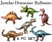 Load image into Gallery viewer, Jumbo dinosaur baby shower celebration party balloon decorations themed shower or sprinkle for baby girls and boys party dino decor