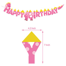 Load image into Gallery viewer, Pink dinosaur birthday balloons banner cake cupcake topper birthday party set kids birthday parties girls party decorations dinosaur decor