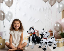 Load image into Gallery viewer, Husky dog balloon black and white dog party decoration | Party celebration supplies decor for dog puppy birthday dog lover | Foil balloons