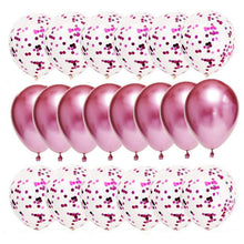 Load image into Gallery viewer, Confetti Balloon and Solid Bouquet Latex Balloons Party Decorations in Red, Pink, Blue, Purple, Gold, Silver, Green Birthday Celebrations