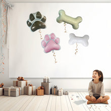 Load image into Gallery viewer, Dog paw print balloon black and white party supply decoration | Party celebration supplies puppy birthday dog lover | Foil helium balloons