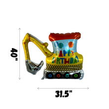 Load image into Gallery viewer, Construction Equipment Bulldozer Loader Truck Happy Birthday Foil Balloon | Party Supplies and Decorations | Kids Birthday Party Celebration