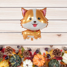 Load image into Gallery viewer, Corgi dog balloon brown & white dog party decoration | Party celebration supplies decor for dog puppy birthday dog lover | Foil balloons