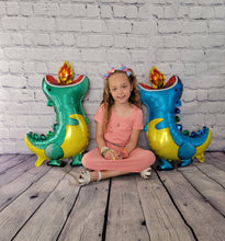Load image into Gallery viewer, Dragon Foil Balloons JUMBO Mylar - Set of 2 Green and Blue | Party Decorations and Supplies Birthdays Celebrations | Anaya Treasures AZ