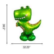 Load image into Gallery viewer, Dinosaur Balloon JUMBO Mylar Standing Foil Balloons Green | Birthday Celebration Decorations and Supplies Party Decor | Anaya Treasures AZ