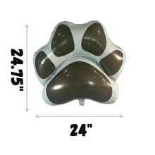 Load image into Gallery viewer, Dog paw print balloon black and white party supply decoration | Party celebration supplies puppy birthday dog lover | Foil helium balloons