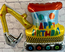 Load image into Gallery viewer, Construction Equipment Bulldozer Loader Truck Happy Birthday Foil Balloon | Party Supplies and Decorations | Kids Birthday Party Celebration