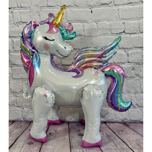 Load image into Gallery viewer, Unicorn Balloon JUMBO Mylar Standing Foil Balloon | Party Supplies Decorations | Kids Gifts for Birthday Mom to be Baby Shower Celebrations