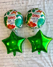 Load image into Gallery viewer, Teal Jumbo Sized Baby Dinosaur Foil Balloons Kids Birthday Party Decorations 5PC Set | Party Supplies Parties Celebrations | Gifts for Kids