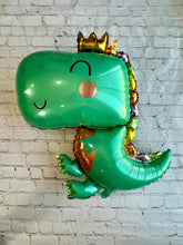 Load image into Gallery viewer, Teal Jumbo Sized Baby Dinosaur Foil Balloons Kids Birthday Party Decorations 5PC Set | Party Supplies Parties Celebrations | Gifts for Kids