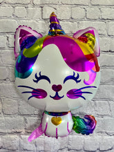 Load image into Gallery viewer, Caticorn Balloon 5PC Set Mythical Unicorn Kitty Cat Birthday Party Decoration Supplies | Kids Gifts Gender Reveal Baby Shower Celebrations
