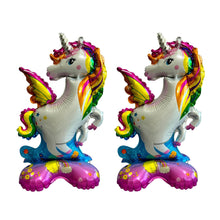 Load image into Gallery viewer, Unicorn Foil Balloon Standing 2PC Set | Birthday Party Decoration & Party Supply | Kids Birthday Gifts Baby Shower Gender Reveal Celebration