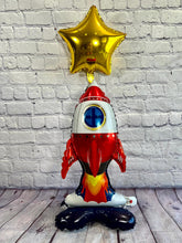 Load image into Gallery viewer, Rocket Ship Balloon Birthday Outer Space Stars 5 PC Set | Party Supplies Balloons and Decorations for Celebrations Events | Gifts for Kids