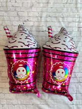 Load image into Gallery viewer, Boba Tea Balloons Pink Bubble Tea Drink 2PC Set | Kawaii Party Decorations Foil Balloons | Cute Girl Happy Birthday Decor | Party Supplies
