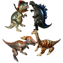 Load image into Gallery viewer, Dinosaur Balloon Set of 4 JUMBO Mylar Walking Foil Balloons | Party Supplies and Decorations for Celebrations