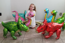 Load image into Gallery viewer, Dinosaur Balloon Set of 6 JUMBO Mylar Walking Foil Balloons | Party Decorations and Supplies | Birthday Baby Shower Gender Reveal