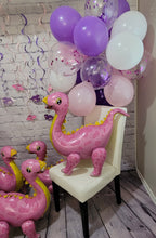 Load image into Gallery viewer, Dinosaur Birthday Party Decorations PINK JUMBO Dinosaur Balloons