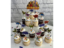 Load image into Gallery viewer, Dinosaur Cupcake Toppers Set of 15 Cake Toppers