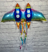 Load image into Gallery viewer, Kids superhero flying jetpack birthday balloons party favors with rockets | Pack of 6 | Party Balloons and Decorations for Events and Celebrations
