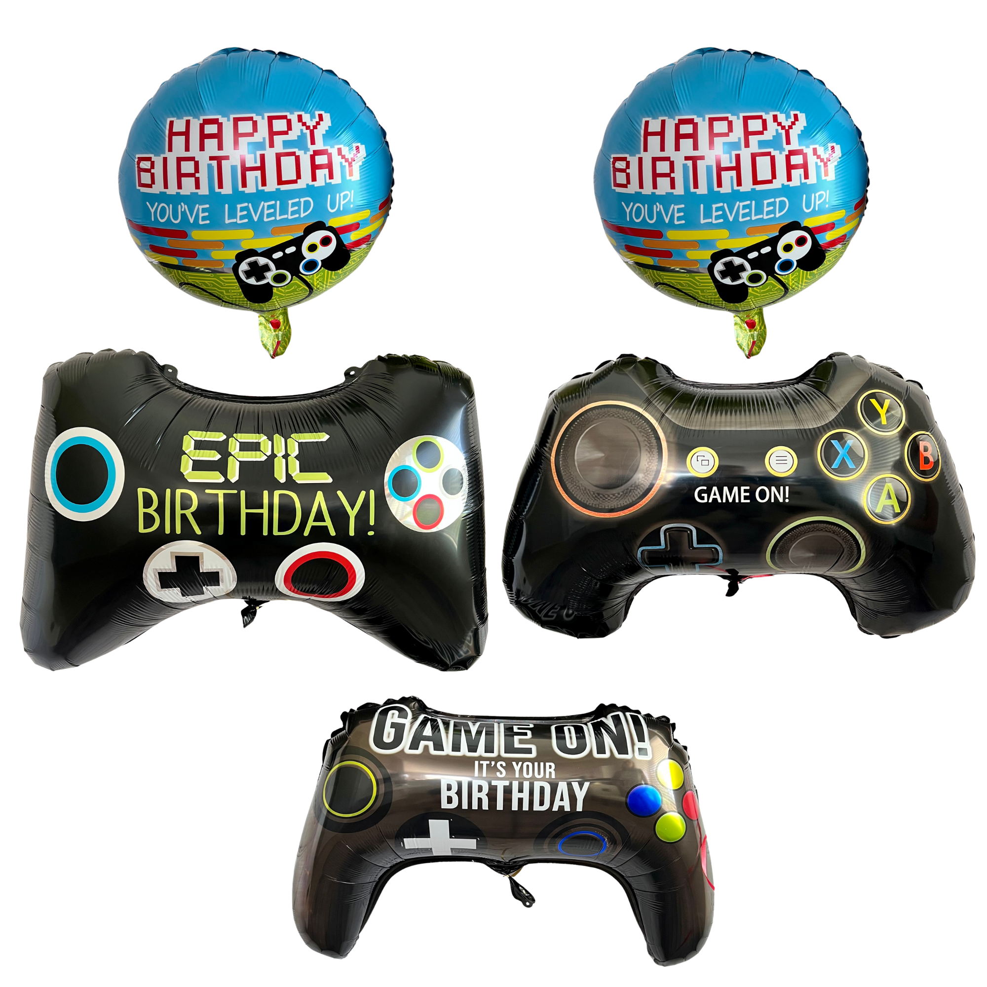 Video Game Controller Balloons – Foil Party Decor (5-Piece Set)