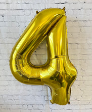 Load image into Gallery viewer, Dinosaur Balloon JUMBO Mylar Foil Balloons and Gold Number Party Set
