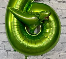 Load image into Gallery viewer, Dinosaur Balloon Jumbo Birthday Party Number Balloons with Mini Dinosaur | Birthday Party Supplies and Decorations | Gifts for Kids
