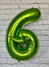 Load image into Gallery viewer, Dinosaur Balloon Jumbo Birthday Party Number Balloons with Mini Dinosaur | Birthday Party Supplies and Decorations | Gifts for Kids
