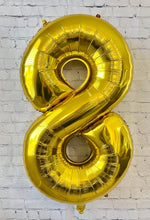 Load image into Gallery viewer, Dinosaur Balloon JUMBO Mylar Foil Balloons and Gold Number Party Set
